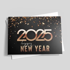 Gold Confetti New Year Card