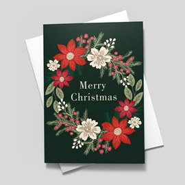 Holiday Flowers Christmas Card