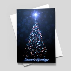 Tree Blue Holiday Card