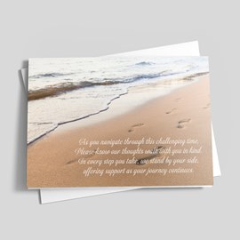 Footsteps in the Sand Sympathy Card