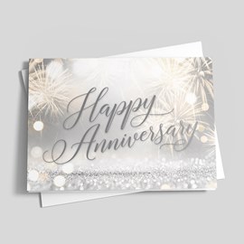 Silver Wishes Anniversary Card