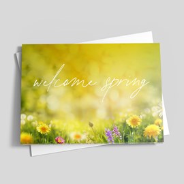 Golden Spring Awakening Card