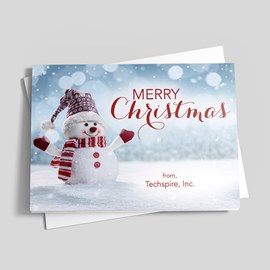 Cheerful Snowman Christmas Card