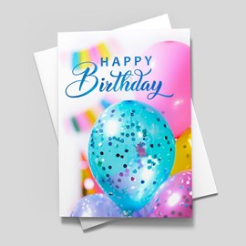 Dazzling Balloons Birthday Card
