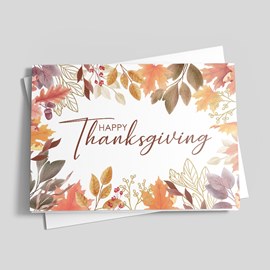Autumn Border Thanksgiving Card