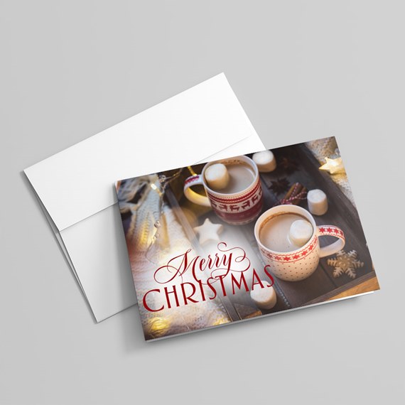 holiday greeting card with photo area