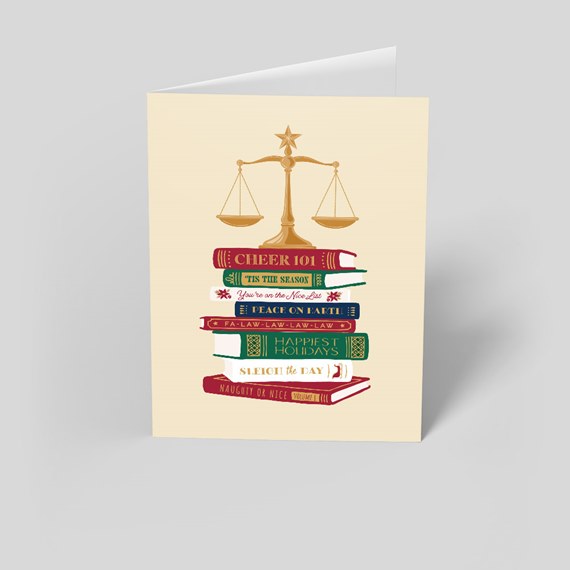 colorful book stack with balance scale design