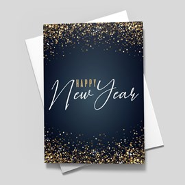 Golden Glitter New Year Card