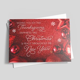 Vibrant Red Trio Holiday Card