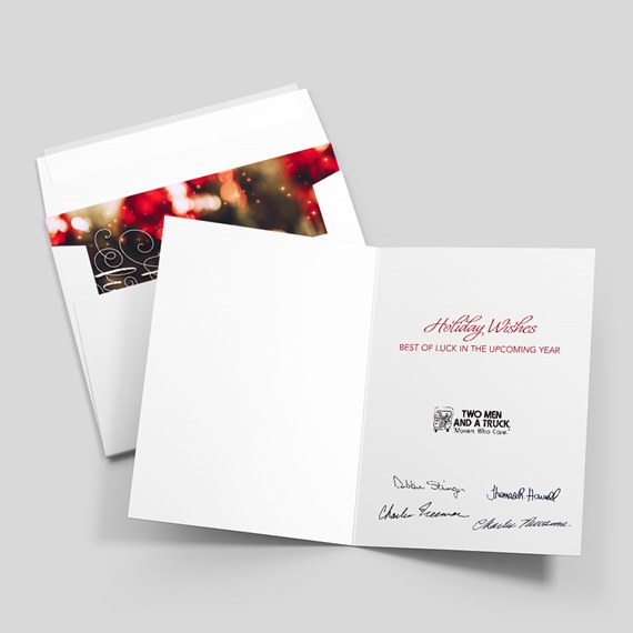 greeting card with holiday theme and decorative border