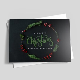Red Berry Wreath Christmas Card