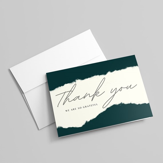 thank you card with brushstroke design