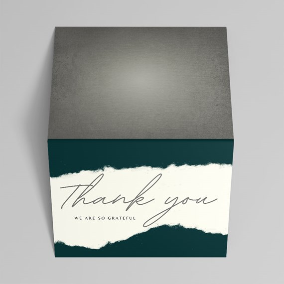 decorative thank you box with customizable text area