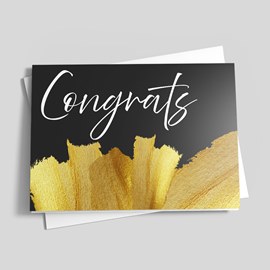Golden Strokes Congratulations Card