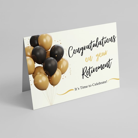 greeting card with balloons and text