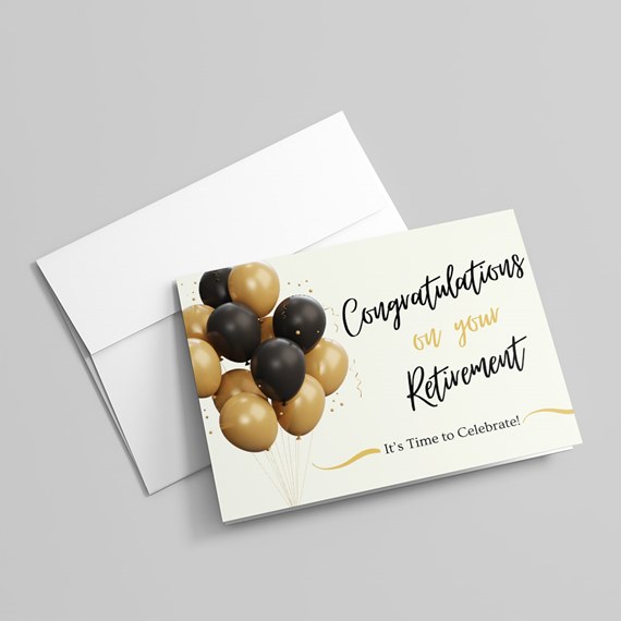 greeting card with balloons and celebratory text