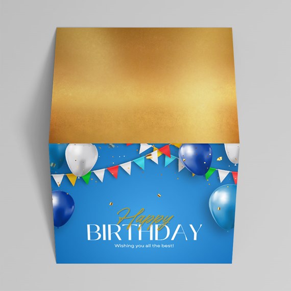 birthday greeting card with balloon and banner design