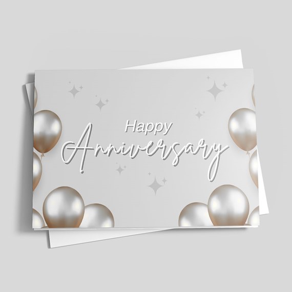 greeting card with balloons and text area