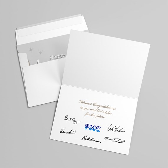 greeting card with customizable text area and photo placeholder