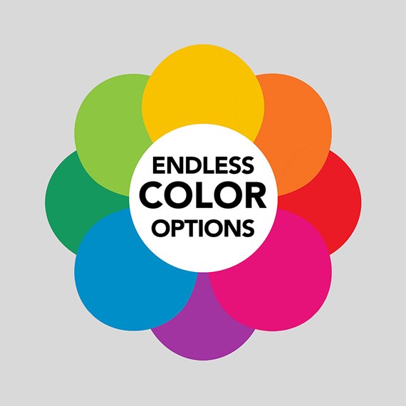 colorful circles with text placeholder