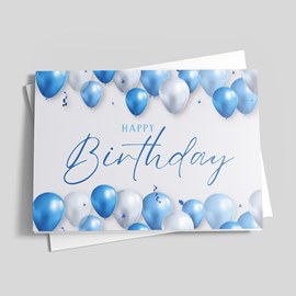 Shimmering Balloons Birthday Card