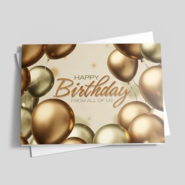 Elegant Metallic Gold Birthday Card