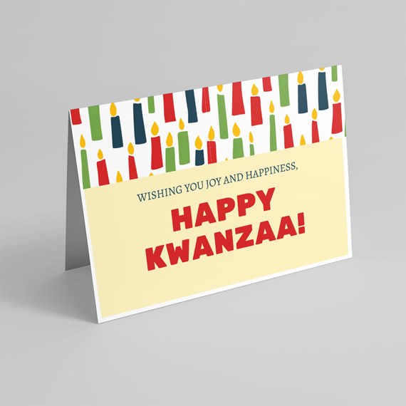 greeting card with candle design and text