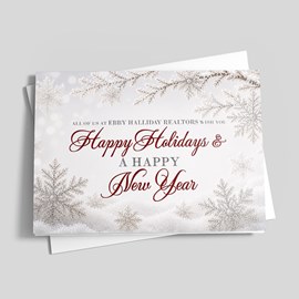 Silver Snowflake Accents Holiday Card