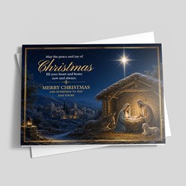 Peace Nativity Scene Christmas Card