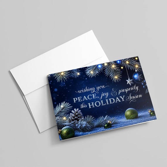 holiday card with decorative elements and text