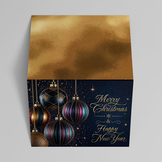 gift box with ornaments and text
