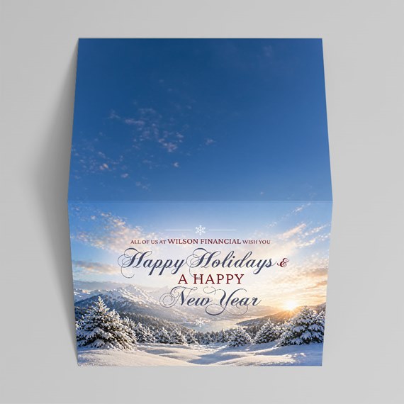 winter landscape card with text