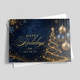 Golden Swirl Holiday Card