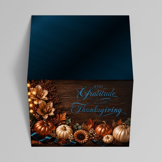 decorative box with autumn-themed design and text