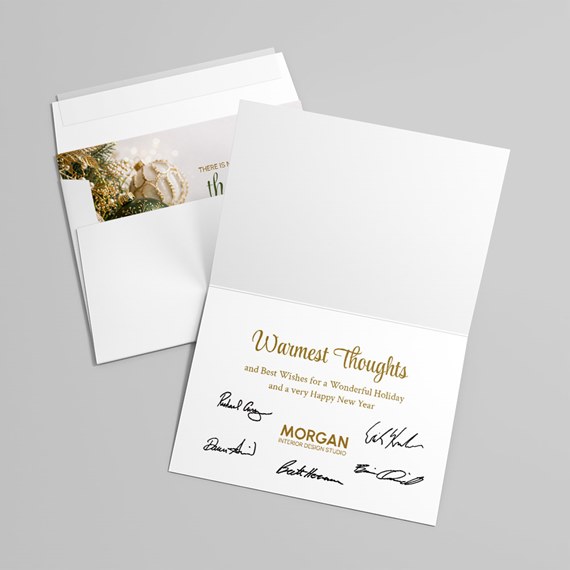 holiday greeting card with white interior