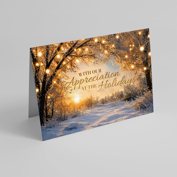winter landscape with text overlay, photo placeholder