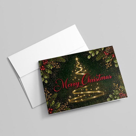 Christmas card with festive design and text placeholder