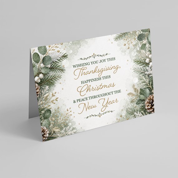 greeting card with floral border and text