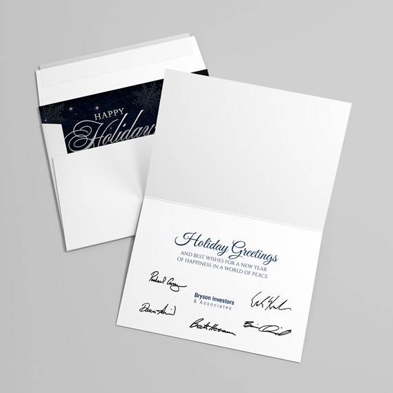holiday card with blank interior
