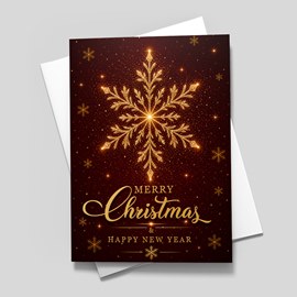 Warm Glow Snowflake Christmas Card