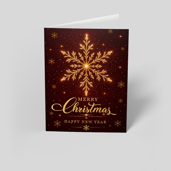 holiday greeting card with snowflake design