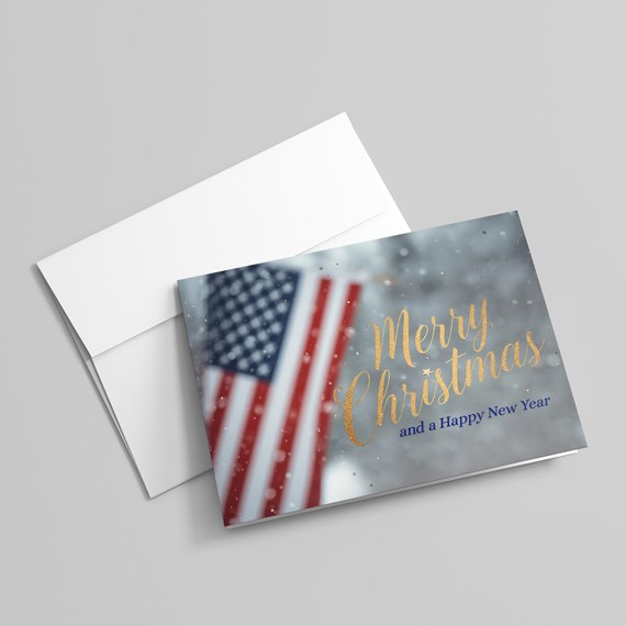 american flag holiday card