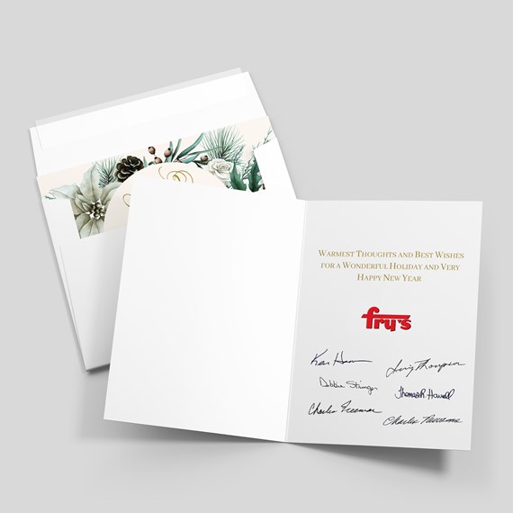 greeting card with floral design and customizable text area