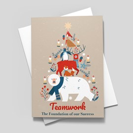Teamwork Tree Holiday Card