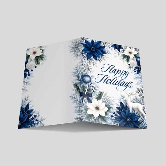 holiday card with floral design 