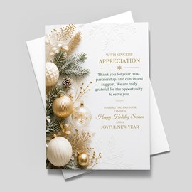Sincere Golden Joy Holiday Card