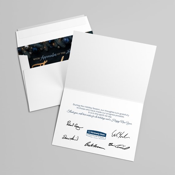 folded greeting card with customizable text area