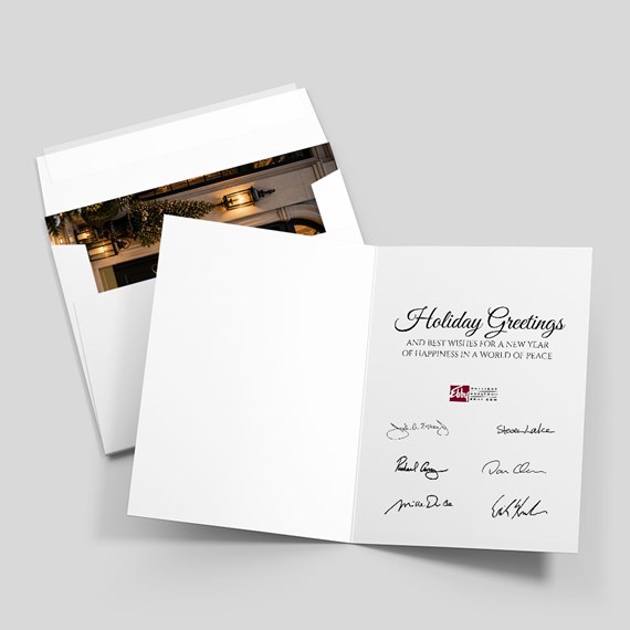 interior greeting card with text and photo area