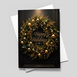 Soft Glow Wreath Holiday Card