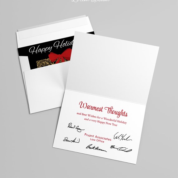 holiday card with white interior